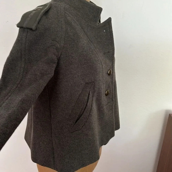 Rebecca Taylor  0 wool military style jacket metal buttons great pre owned cond - Picture 4 of 6